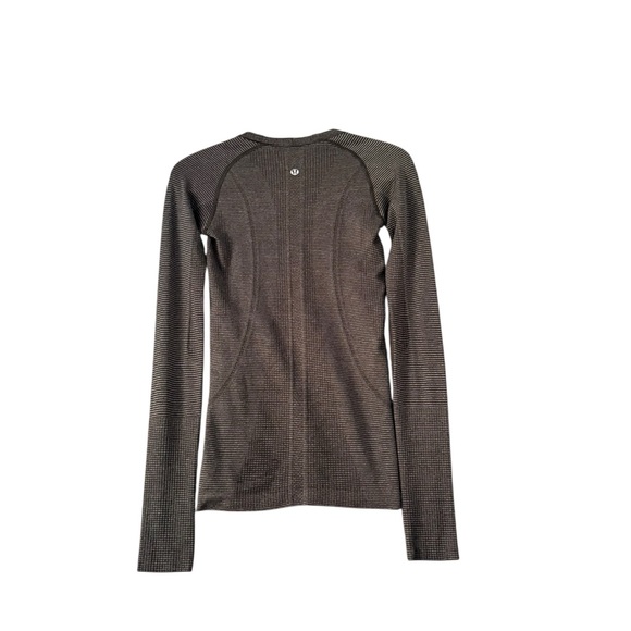 Lululemon | Swiftly Tech Long Sleeve Crew Tonka Stripe Heathered Black Size 2 - Picture 6 of 12